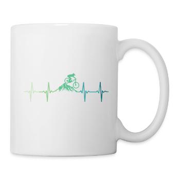 vélo de montagne battement de coeur vtt - Mug blanc - blanc - Droite