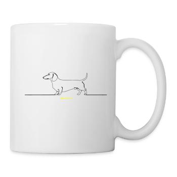 Dackel Stur Line Art Spruch - Tasse - Weiß - Rechts