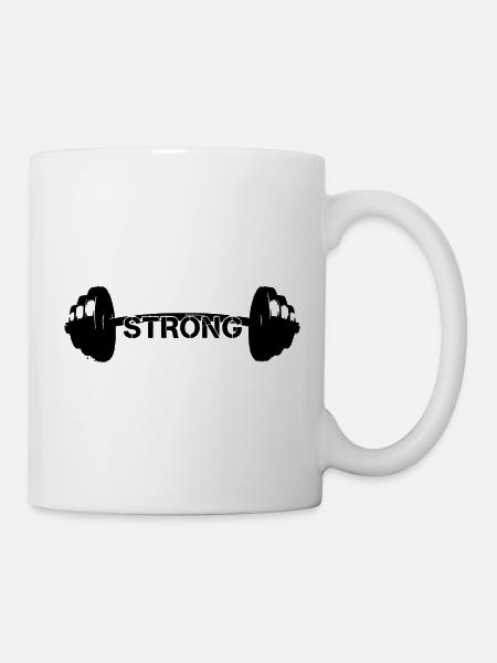 Hantel Strong Gewichte Gym - Tasse - Weiß