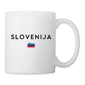 Slowenische Flagge, elegantes minimalistisches Design - Tasse - Weiß - Rechts