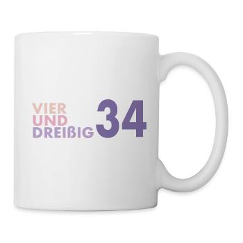 34. Geburtstag Geschenk Vierunddreißig - Tasse - Weiß - Rechts