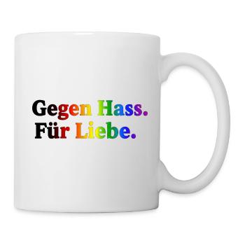 Against hate, for love – rainbow - Mug - white - Right