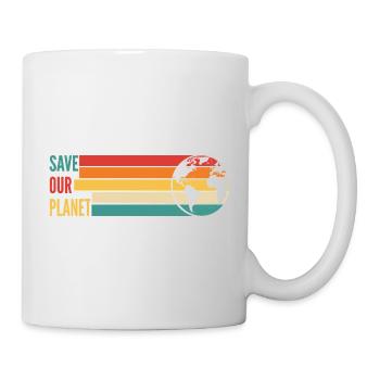 Save Our Planet Shirt Retro Umwelt - Tasse - Weiß - Rechts