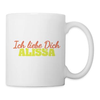 Ich liebe Dich ALISSA Retro-Print - Tasse - Weiß - Rechts