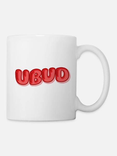 Ubud Bubble Schrift Design - Tasse - Weiß