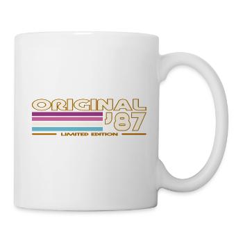 Original 87 Rétro Typo Rayures - Mug blanc - blanc - Droite