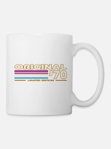 Originale Retro-Streifen der 70er - Tasse - Weiß