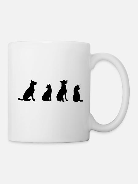 Katzen und Hunde - Tasse - Weiß