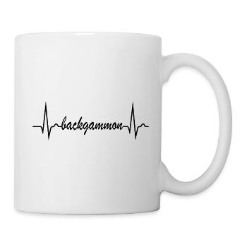 Backgammon | Jeu de société | Pouls ECG de la courbure cardiaque - Mug blanc - blanc - Droite