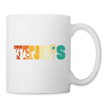 Retro Tennis Vintage Player Court-Stil - Tasse - Weiß - Rechts