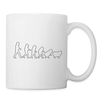 Évolution vers les moutons : mentalité de troupeau - Mug blanc - blanc - Droite