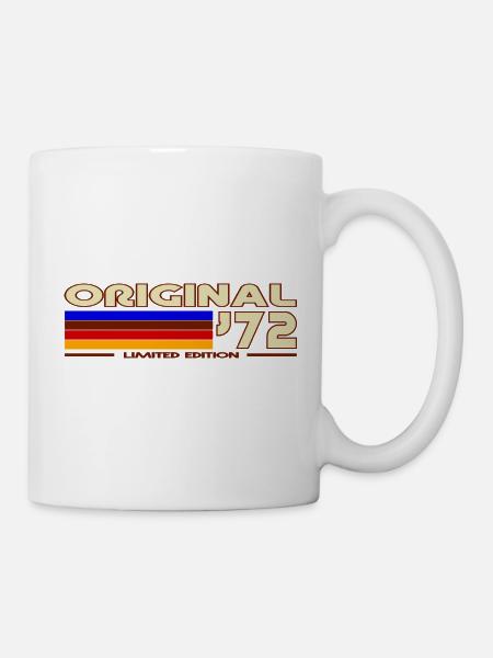 Original72 gestreifter Retro - Tasse - Weiß