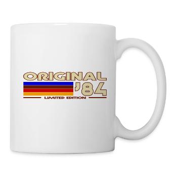 Originale 84er Retro-Streifen - Tasse - Weiß - Rechts