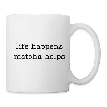 life happens matcha helps - Mug - white - Right