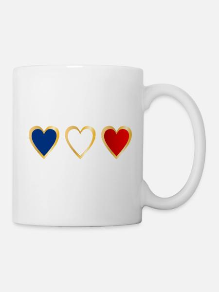 Frankreich-Flagge - Tasse - Weiß