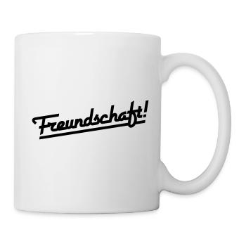 Freundschaft Schriftzug (Farbe änderbar) - Tasse - Weiß - Rechts