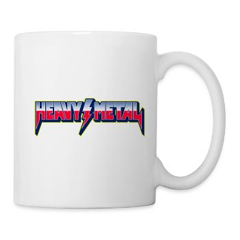 Heavy Metal 3D-Logo mit Blitz - Tasse - Weiß - Rechts