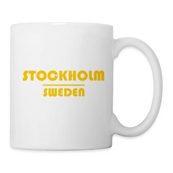 Stockholm, Schweden Fettblocktypografie - Tasse - Weiß - Rechts