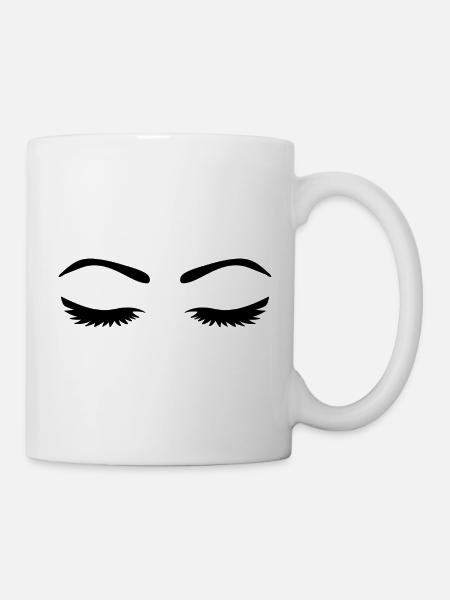 Wimpern - Tasse - Weiß