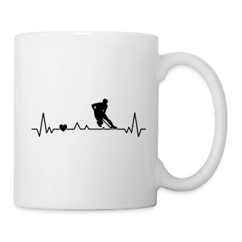 Hockey Herzschlag Für Männer und Jungen - Tasse - Weiß - Rechts