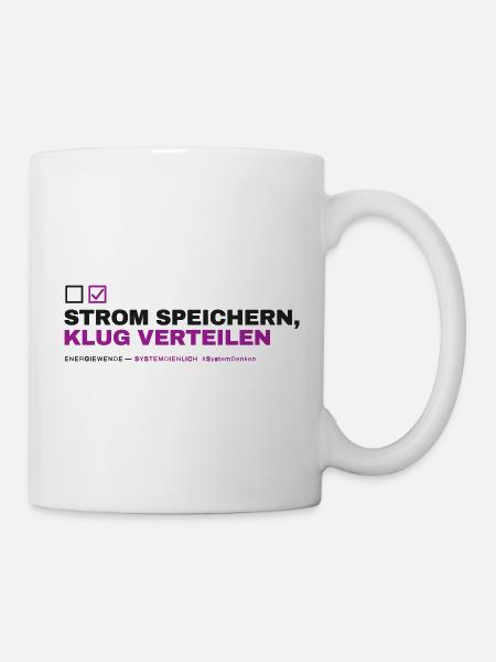 STROM SPEICHERN, KLUG VERTEILEN - Tasse - Weiß