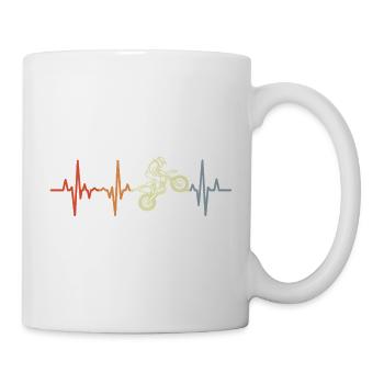 Retro Motocross Cardiogram - Mug - white - Right