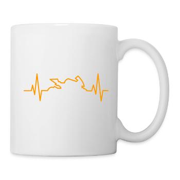 Moto Heartbeat Cadeau Motocycliste - Mug blanc - blanc - Droite