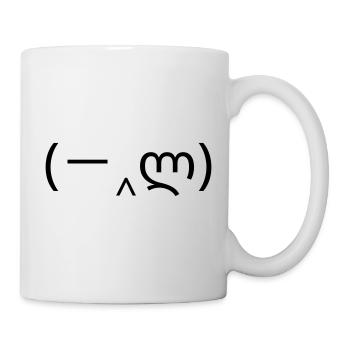 Facepalm Emoticon (－‸ლ) Hand vorm Gesicht - Tasse - Weiß - Rechts