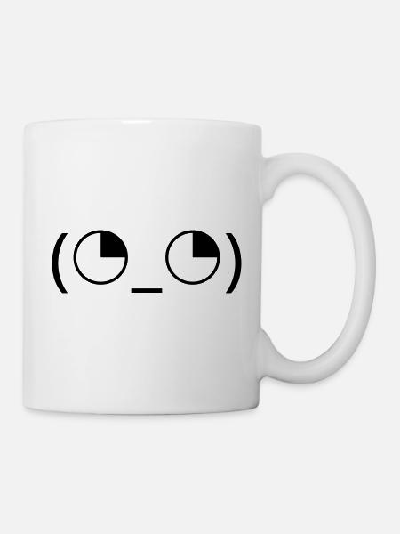 Augenrollen Emoticon (◔_◔) genervter Blick - Tasse - Weiß