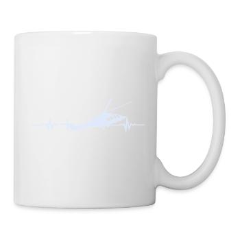 ECG du battement cardiaque d’hélicoptère - Mug blanc - blanc - Droite