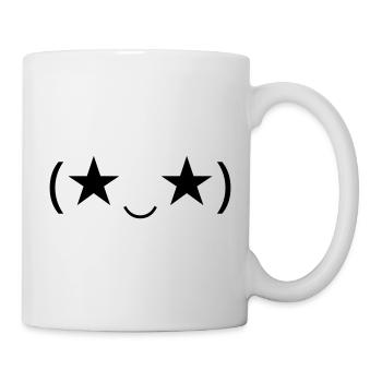 Sternenaugen Emote (★‿★) begeistert - Tasse - Weiß - Rechts