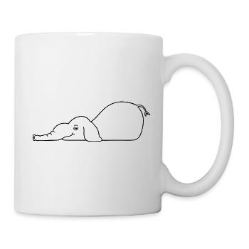 Elefant beim Chillen im Wasser - Tasse - Weiß - Rechts