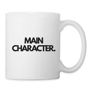 Hauptfigur Fettgedrucktes Typografie-T-Shirt - Tasse - Weiß - Rechts