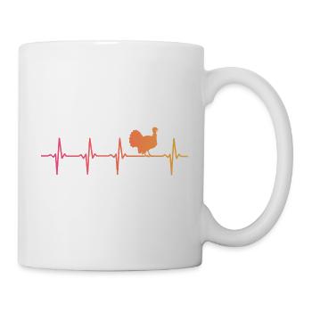 Truthahn Sonnenuntergang Herzschlag Truthahn - Tasse - Weiß - Rechts