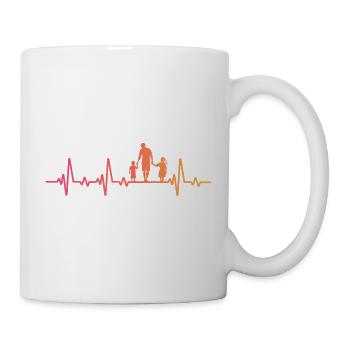 Vater und Tochter – Vater und Sohn, Papa, Sohn und Tochter - Tasse - Weiß - Rechts