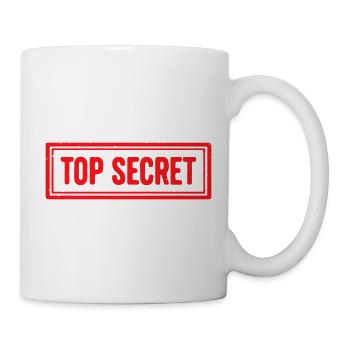 Topgeheimes Grunge-Gummistempel-Vintage-Siegeldesign - Tasse - Weiß - Rechts