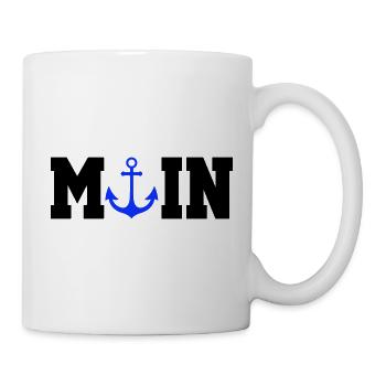 Blauer Anker Nautik Moin - Tasse - Weiß - Rechts