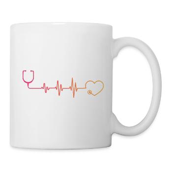 Stethoskop-Krankenschwester Sunset Herzschlag Doktor - Tasse - Weiß - Rechts