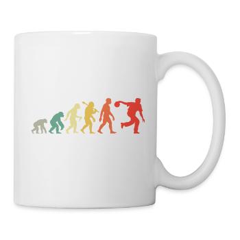 Bowling Evolution Kegeln Für Bowlingspieler Retro - Tasse - Weiß - Rechts