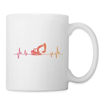 Sunset Excavator Heartbeat Excavator Excavator - Mug - white - Right