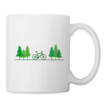 Fahrrad Wald Baum Rad - Tasse - Weiß - Rechts
