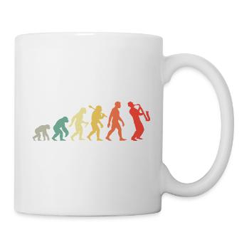 Saxophonist Evolution - Retro Saxophone Musician - Mug - white - Right