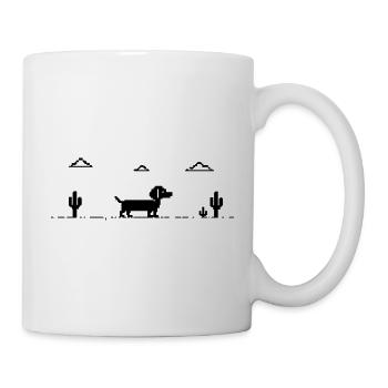 Dackel Dachshund Retro Pixel-Art  - Tasse - Weiß - Rechts