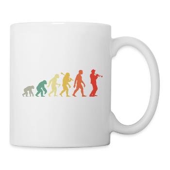 Trompeter Evolution Mit Trompete Für Jazzmusiker - Tasse - Weiß - Rechts