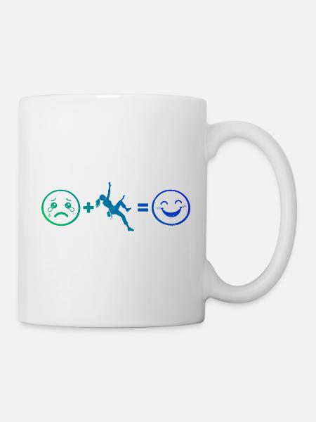 Geschenkidee für eine Bouldererin mit Felsklettern - Tasse - Weiß