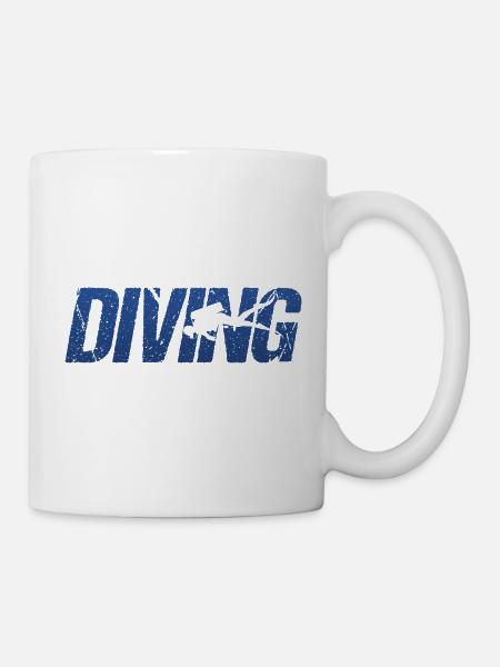 Diving Silhouette Taucher - Tasse - Weiß