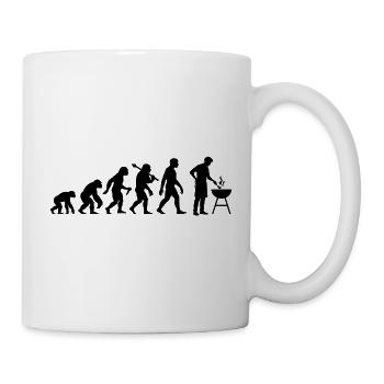 Grillen Evolution für BBQ Grillteufel - Tasse - Weiß - Rechts