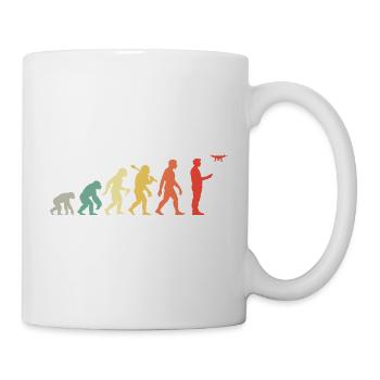 Retro Drohne Evolution Für Drone Piloten - Tasse - Weiß - Rechts