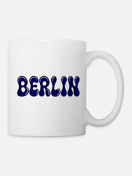 Berlin Typo Blob Blue - Tasse - Weiß
