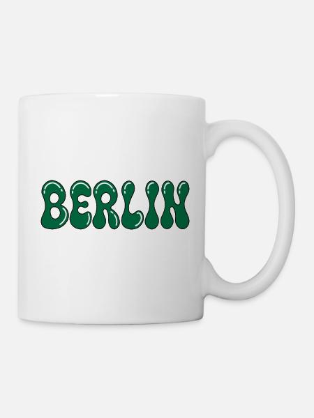 Berlin Psychedelic Green Black - Tasse - Weiß